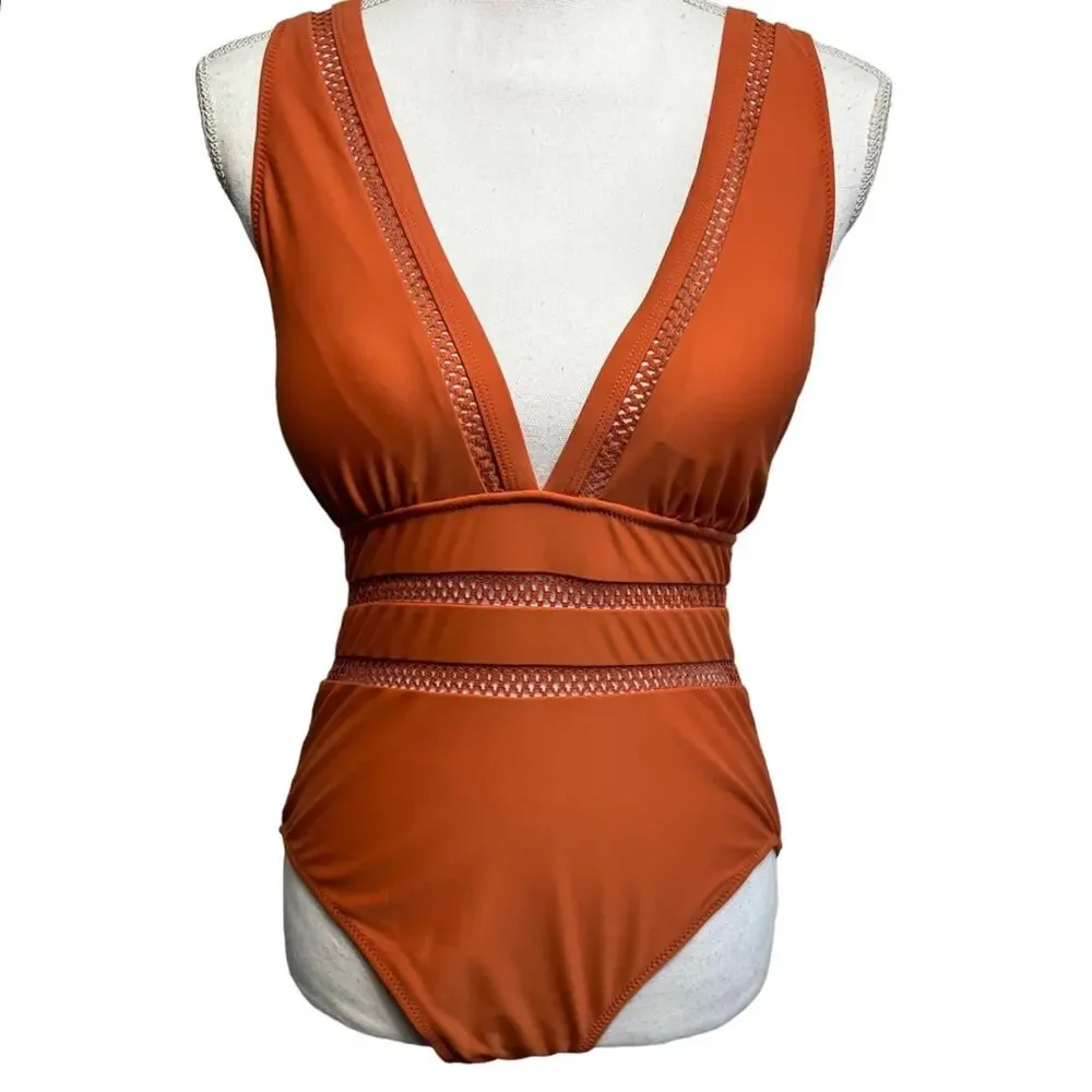 TEMPT ME ONE PIECE SEXY PLUNGE V-NECK SWIMSUIT SIZE SMALL BRAND NEW